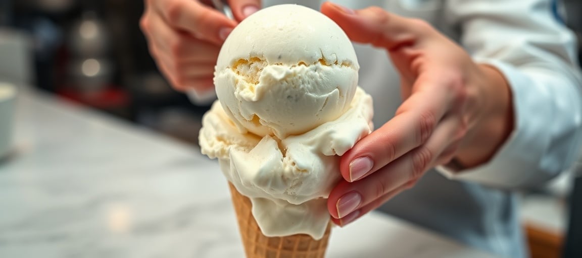 Le foisonnement : combien d'air dans votre glace : gros plan